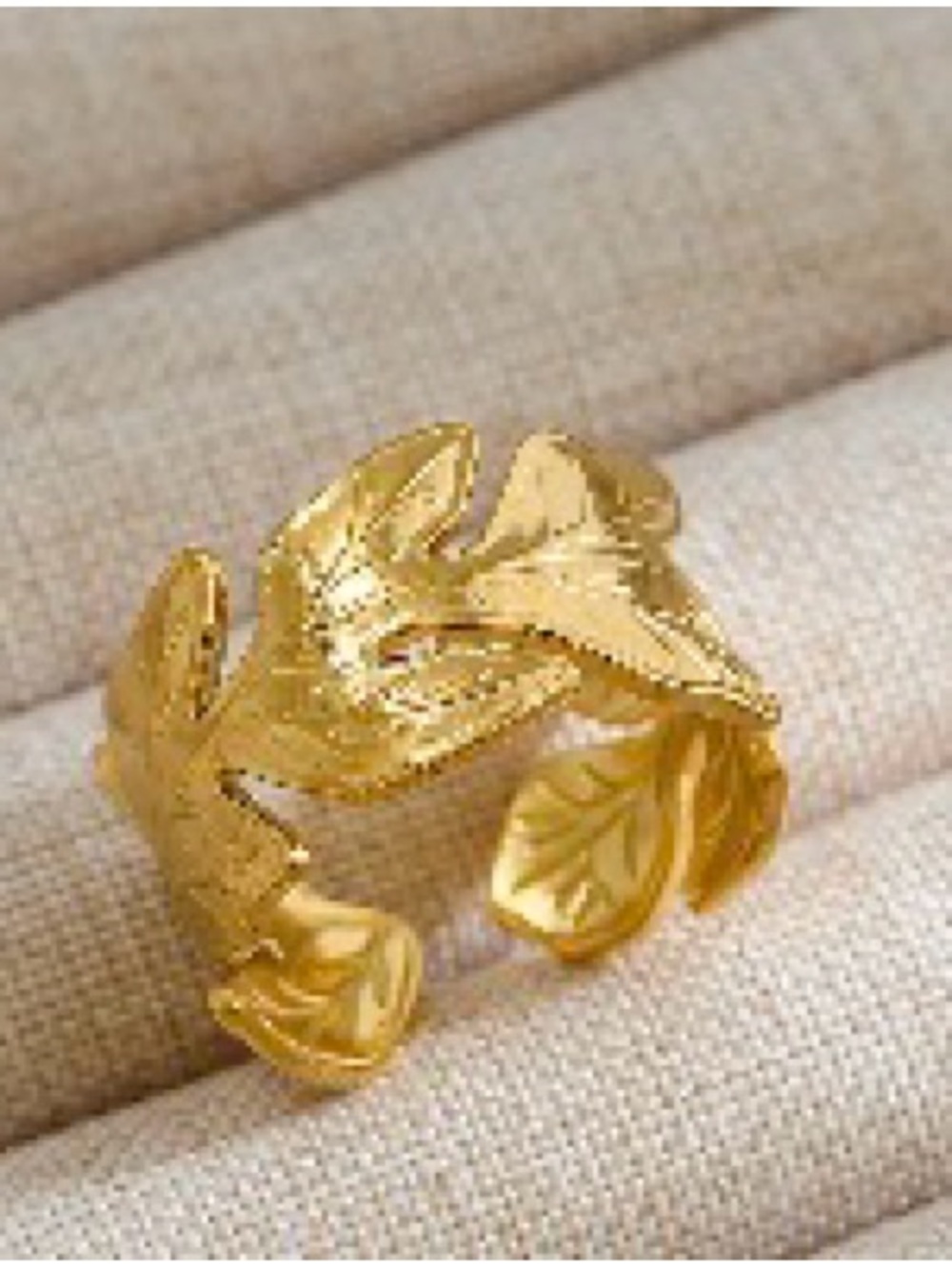 18k Gold plated Leaf Wrap Ring - Women Jewelry
